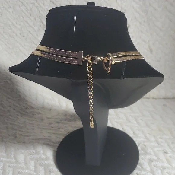 THALIA SODI Gold-Tone Large Stone Double Strand Statement Necklace, 16" + 3" ext - Picture 2 of 4